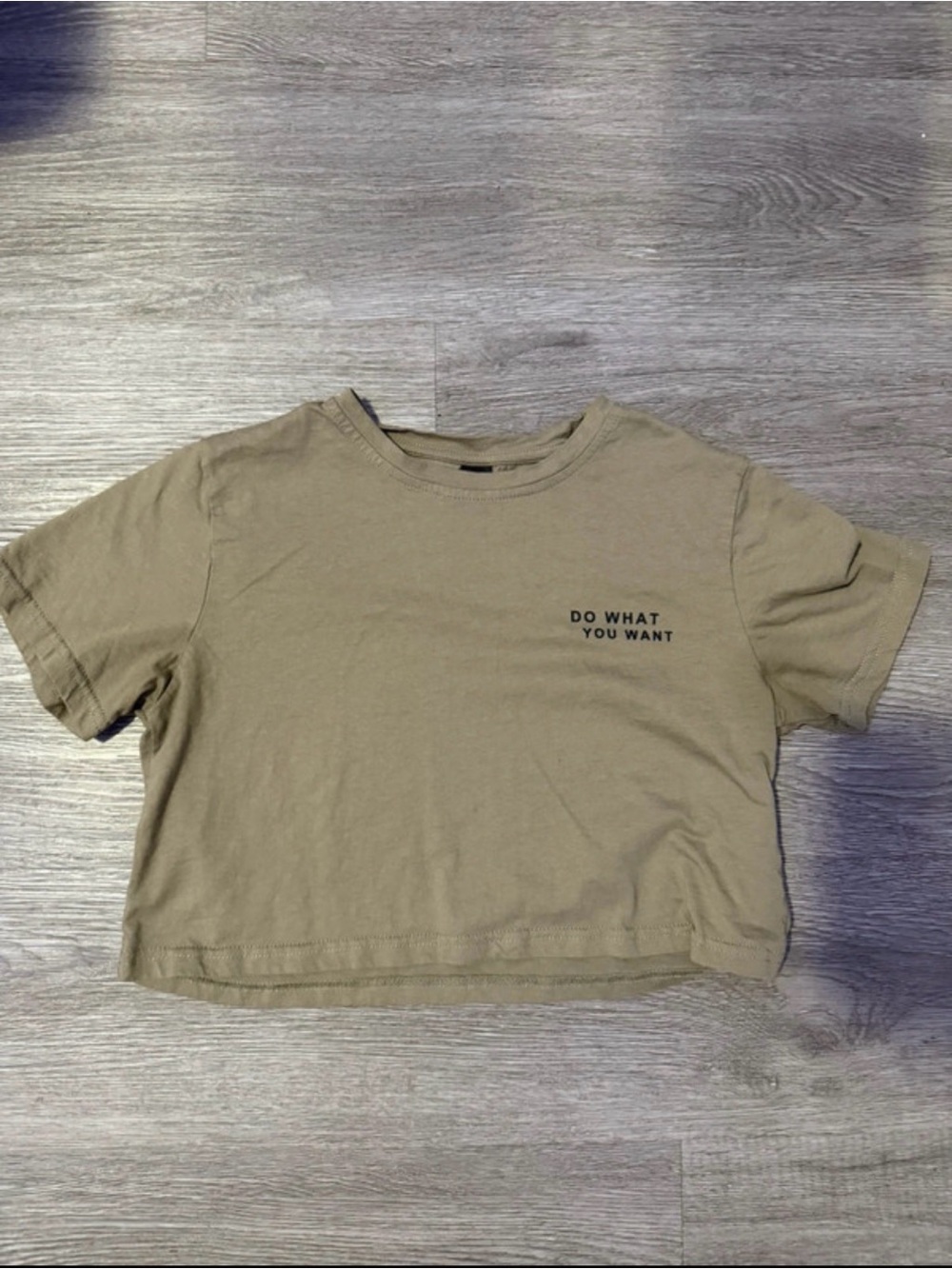 Do What You Want Olive Crop Tee - Short Sleeve